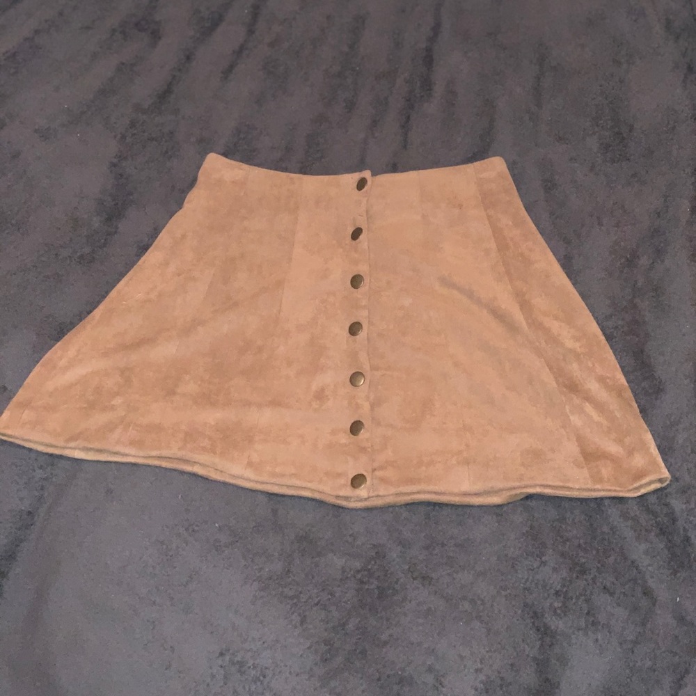Tan suede skirt